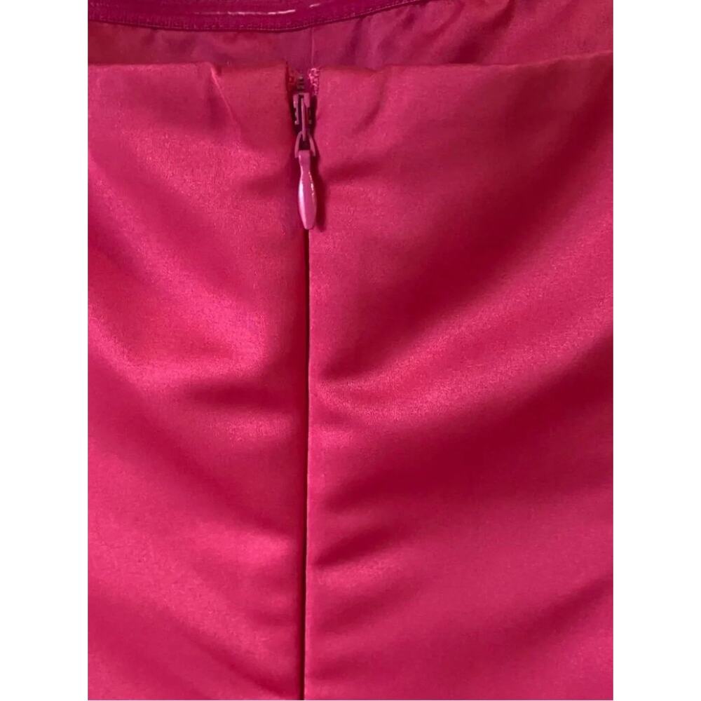 NWT WeWoreWhat Corset Bodice Side LegSlit Feathered Sleeveless Maxi Dress 2 Pink - Picture 12 of 16
